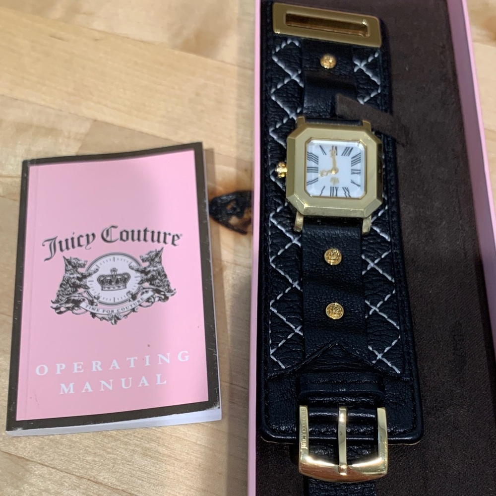 Juicy Couture Black and Gold Quilted Watch